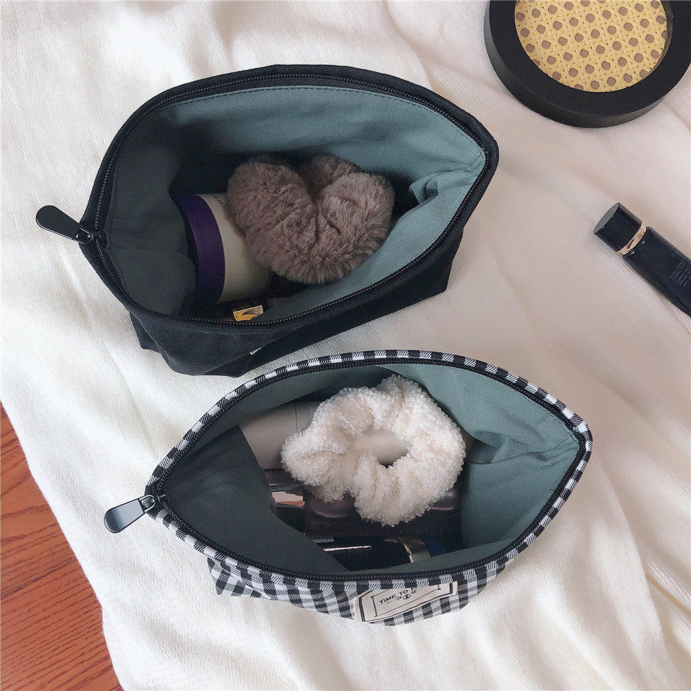 631 Classic Grid Pattern Makeup Bag Dame Rejse Toiletartikler Organizer Canvas Cosmetic Pouch 631 Classic Grid Pattern Makeup Bag Dame Rejse Toiletartikler Organizer Canvas Cosmetic Pouch